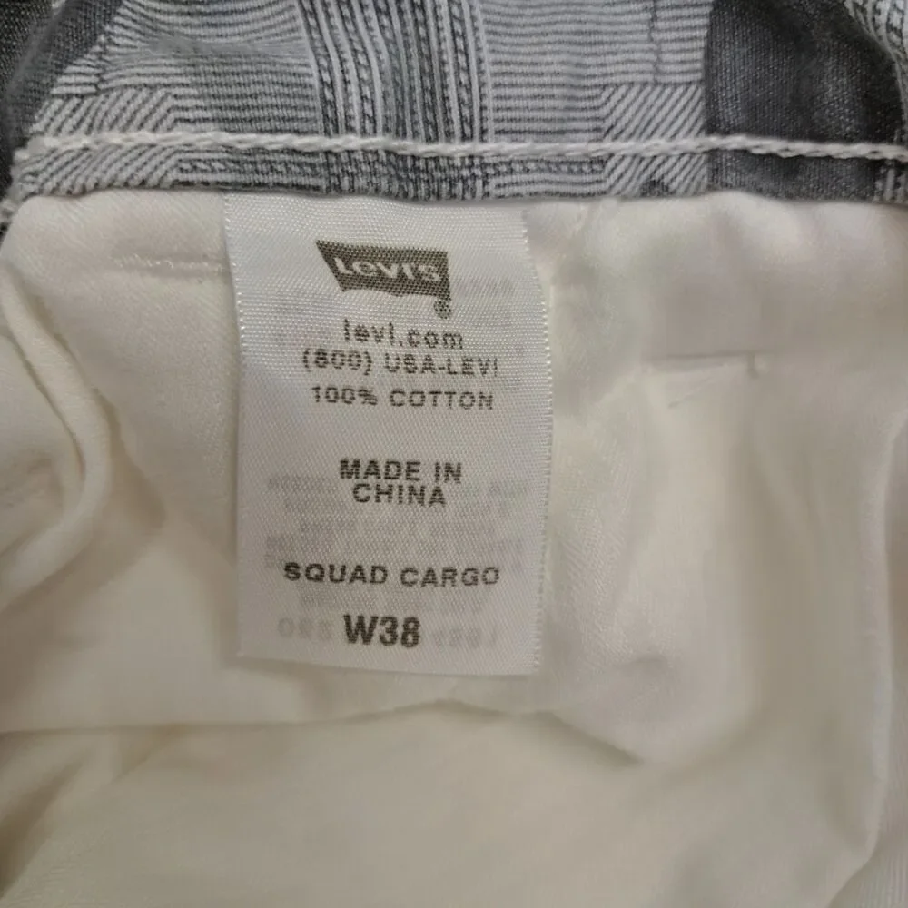 Levis Shorts Men's 38x11 White Cargo Shorts With Belt 100% Cotton - Picture 6 of 10